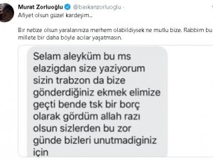 Trabzon’dan Elazığ’a Gönderilen Ekmek İçin Başkan Zorluoğlu’na Teşekkür