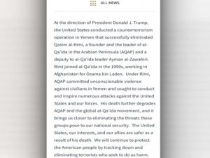 Abd, El Kaide Lideri Kasım El-rimi’nin Öldürüldüğünü Duyurdu