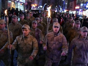 Gümüşhane’de Eksi 5 Derecede Kurtuluş Yürüyüşü