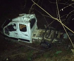 Giresun'da devrilen kamyonetin sürücüsü hayatını kaybetti