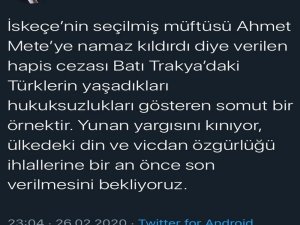 Bakan Gül’den Yunanistan’a "Müftü Ahmet Mete Kararı" Tepkisi
