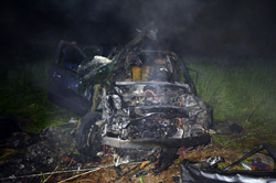 Otomobil şarampole yuvarlandı 2 Ölü, 2 yaralı