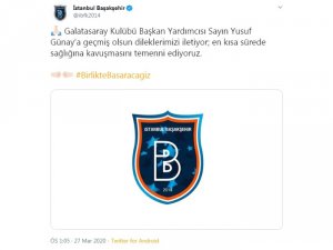 Başakşehir’den Yusuf Günay’a ’Geçmiş Olsun’ Mesajı