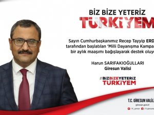 Giresun Valisi’nden Milli Dayanışma Kampanyasına Destek