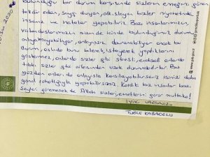 Karantinadaki Vatandaşlardan Görevlilere Teşekkür Mektubu