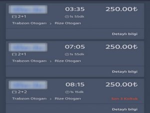 250 Tl’ye Satılan Rize-Trabzon Otobüs Biletlerinin İnternet Üzerinden Satışı Kaldırıldı Ama...