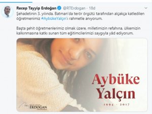 Cumhurbaşkanı Erdoğan’dan "Aybüke Yalçın" Mesajı