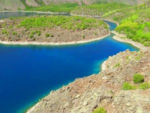 Nemrut Krater Gölü’nün Muhteşem Manzarası Havadan Görüntülendi