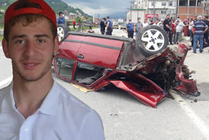 Aracıyla takla atan genç sürücü hayatını kaybetti