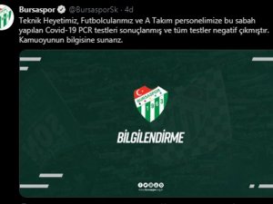 Bursaspor’un Test Sonuçları Negatif