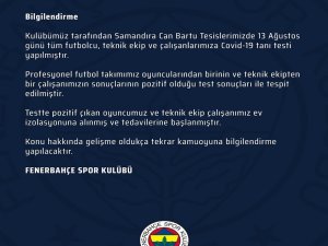 Fenerbahçe’de 2 Pozitif Vaka