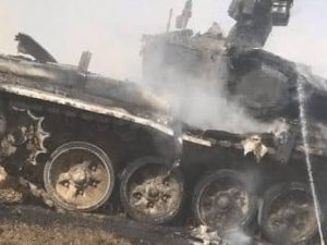 Rusya’da Tank Yanarak Kül Oldu