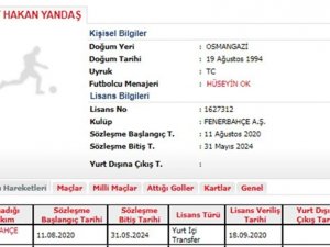 Fenerbahçe’de Mert Hakan Yandaş’ın Lisansı Çıktı