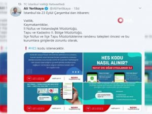 İstanbul’da Kamu Kurumlarına Hes Kodu İle Girilecek