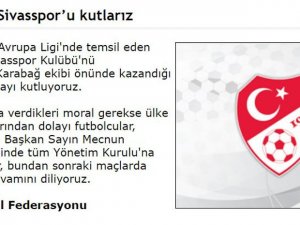 Tff’den Sivasspor’a Kutlama