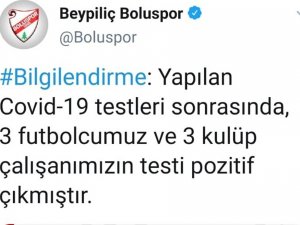 Boluspor’da Korona Virüs Şoku