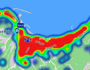 Rize'de Kovid-19 HES Haritası 'Kırmızı Alarm' Veriyor