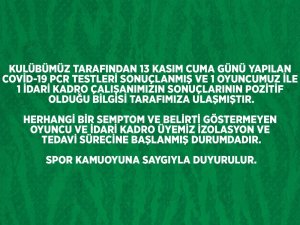Frutti Extra Bursaspor’da 1’i Oyuncu 2 Kişinin Covid-19 Testi Pozitif Çıktı