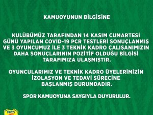 Frutti Extra Bursaspor’da 6 Kişinin Daha Covid-19 Testi Pozitif Çıktı