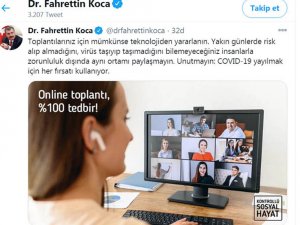 Bakan Koca’dan Toplantılar İçin Teknolojiden Yararlanın Tavsiyesi