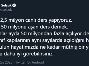Milli Eğitim Bakanı Selçuk: "Her Gün 2 Buçuk Milyon Canlı Ders Yapıyoruz"