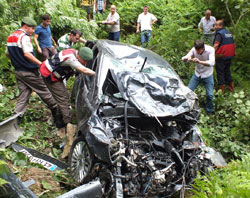 Giresun’da trafik kazası 2 ölü, 3 yaralı
