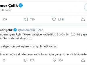 Ak Parti Sözcüsü Çelik: “Bu Vahşeti Gerçekleştiren Caniyi Lanetliyoruz”