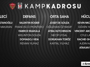 Beşiktaş’ın, Hatayspor Kamp Kadrosu Açıklandı
