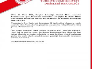 Türkiye’den Yunanistan’a İyon Deniz Cevabı!
