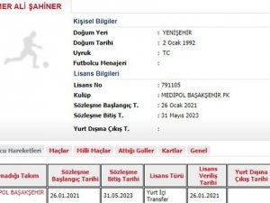 Medipol Başakşehir, Yeni Transferi Ömer Ali Şahiner’in Lisansını Çıkardı