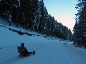 Giresun’un Kümbet Yaylasında Kızakla Kayak Heyecanı