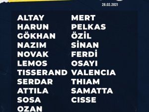 Fenerbahçe’de Trabzonspor Maçının Kamp Kadrosu Açıklandı