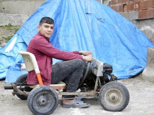 Giresun’da 16 Yaşındaki Genç Hurda Parçalardan Ve Jeneratör Motorundan 4 Tekerlekli Araç Yaptı