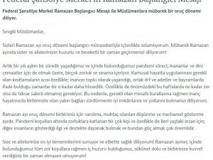 Almanya Başbakanı Merkel’den Türkçe Ramazan Mesajı