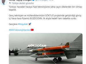 Cumhurbaşkanı Erdoğan: "Görüş İçi Hava-hava Füzemiz Bozdoğan İlk Atışta Hedefi Tam İsabetle Vurdu"