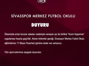 Sivasspor Futbol Okulu Eğitimine Ara Verdi!