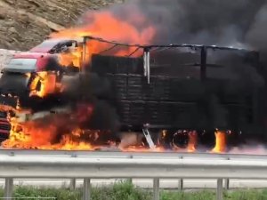 Samsun’da 600 Bin Liralık Pamuk, Tırla Birlikte Alev Alev Yandı