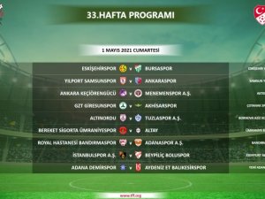 Tff 1. Lig’de 33. Hafta Programı Açıklandı