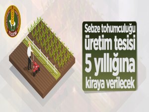 Sebze tohumculuğu üretim tesisi 5 yıllığına kiraya verilecek