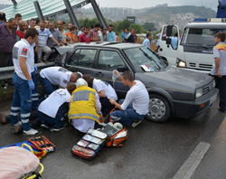 Trabzon’da trafik kazası 1 ölü, 4 yaralı