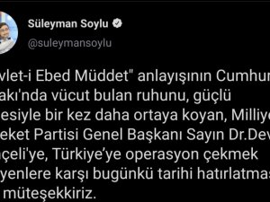 Bakan Soylu’dan Devlet Bahçeli’ye Teşekkür