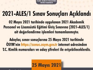 2021-ales/1 Sınav Sonuçları Açıklandı