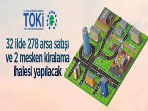 TOKİ'den 32 ilde muhtelif arsa satışı ve 2 taşınmaz kiralama müzayedesi