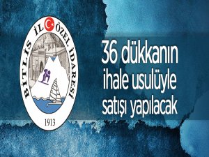 Mülkiyeti Bitlis İl Özel İdaresine ait dükkanlar ihale usulü ile satılacak