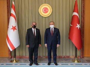 Tbmm Başkanı Şentop, Kktc Meclis Başkanı Sennaroğlu İle Bir Araya Geldi