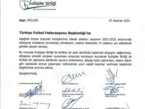 Kulüpler Birliği’nden Tff’ye: "14 Yabancı Kuralı Devam Etmeli"