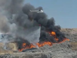 Kahramanmaraş’ta Katı Atık Alanında Yangın