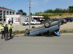 Freni Boşalan Otomobil Takla Attı: 1 Yaralı