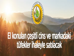 Çeşitli cins ve markada 43 adet tüfek ihale ile satışa sunuluyor