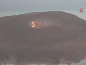 Hazar Denizi’nde Patlamanın Meydana Geldiği Çamur Volkanı Görüntülendi